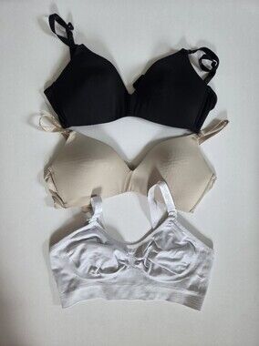 Bundle of nursing bras Motherhood/ Kathy nude beige black white No underwire 34D